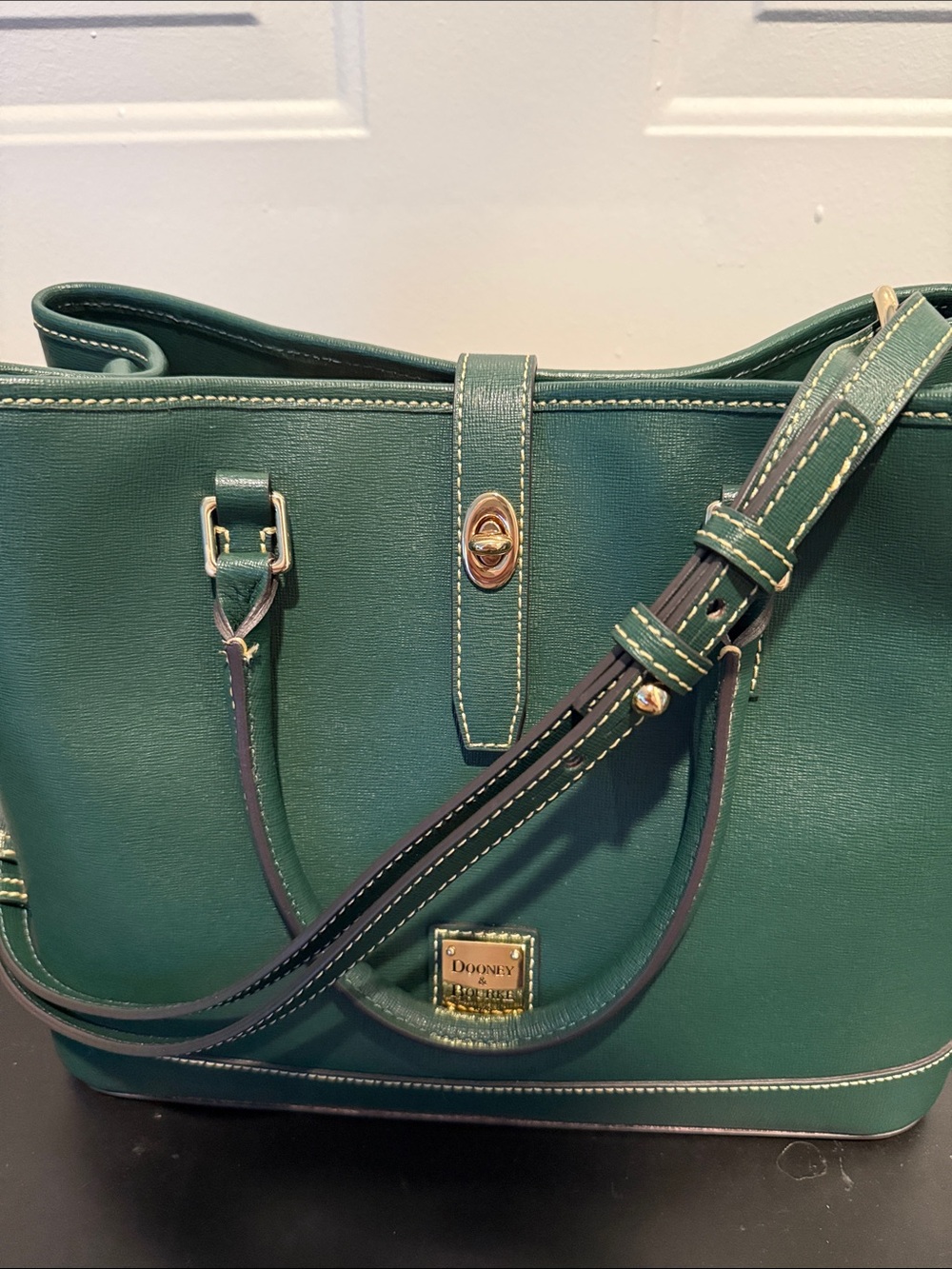 NWT Dooney & Bourke Saffiano Perry Satchel - IVY - Picture 6 of 15